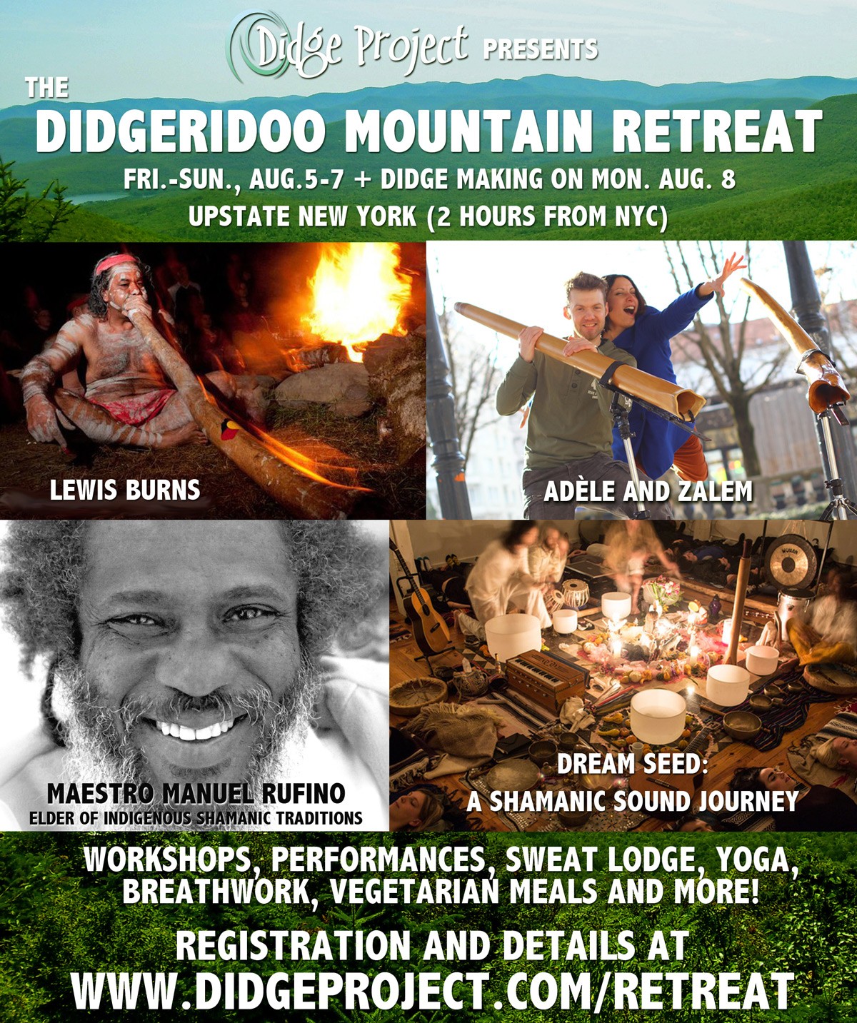 didgeridoo mountain retreat lewis burns adele zalem maestro manuel rufino dream seed upstate new york