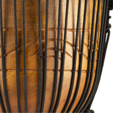 African "Water Rhythm" Style Rope Tuned Wood Djembe with Bag (3 Sizes)