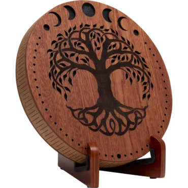 10-3 Rain Disk, Stream Sound, Moon Phases & Tree of Life Carving
